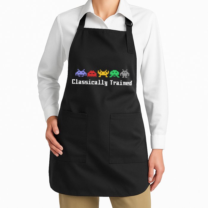 Classically Trained 80's Video Game Aliens Full-Length Apron With Pockets