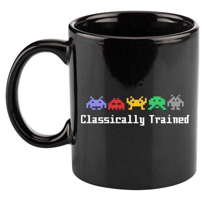 Classically Trained 80's Video Game Aliens 11oz C Handle Ceramic Mug