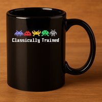 Classically Trained 80's Video Game Aliens 11oz C Handle Ceramic Mug