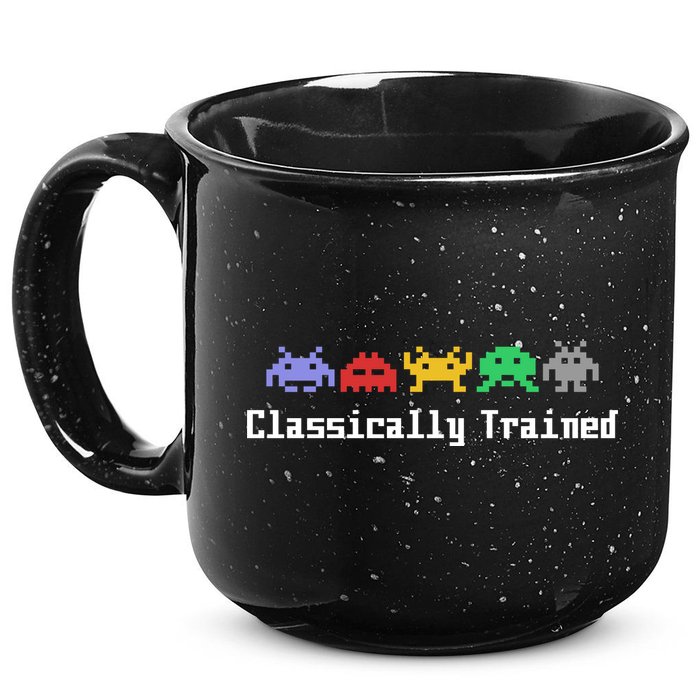 Classically Trained 80's Video Game Aliens 15oz Campfire Ceramic Mug