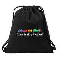 Classically Trained 80's Video Game Aliens Drawstring Bag