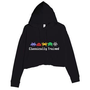 Classically Trained 80's Video Game Aliens Crop Fleece Hoodie