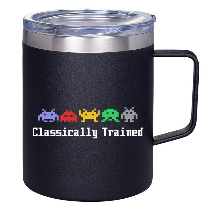 Classically Trained 80's Video Game Aliens 12oz Stainless Steel Coffee Mug