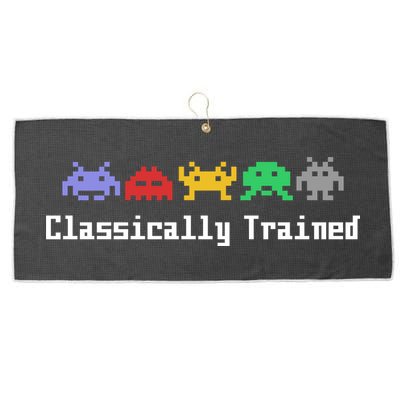 Classically Trained 80's Video Game Aliens Large Microfiber Waffle Golf Towel