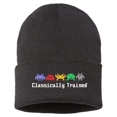 Classically Trained 80's Video Game Aliens Sustainable Knit Beanie