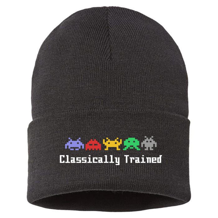 Classically Trained 80's Video Game Aliens Sustainable Knit Beanie