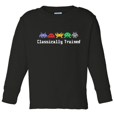 Classically Trained 80's Video Game Aliens Toddler Long Sleeve Shirt