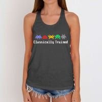 Classically Trained 80's Video Game Aliens Women's Knotted Racerback Tank