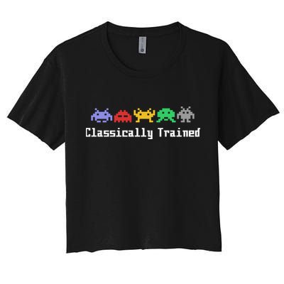 Classically Trained 80's Video Game Aliens Crop Top