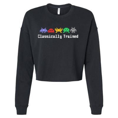 Classically Trained 80's Video Game Aliens Cropped Pullover Crew