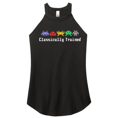 Classically Trained 80's Video Game Aliens Women’s Perfect Tri Rocker Tank