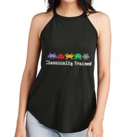 Classically Trained 80's Video Game Aliens Women's Perfect Tri Rocker Tank
