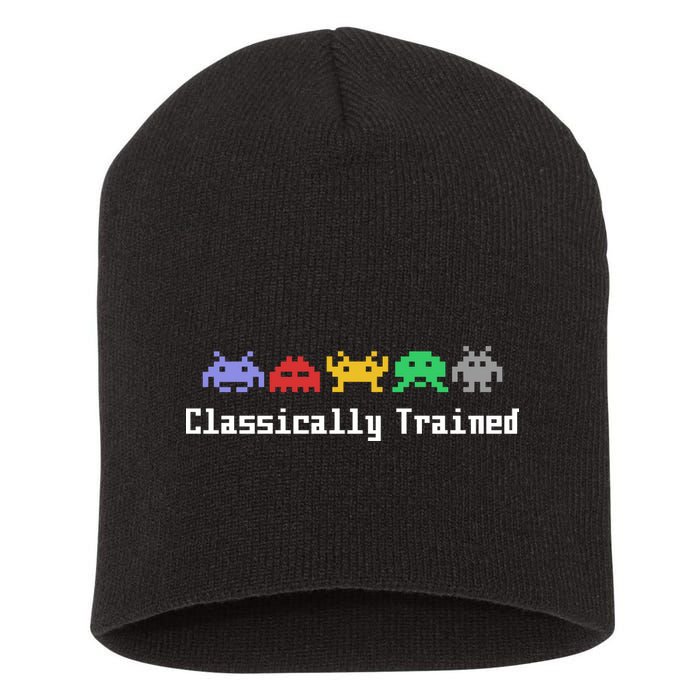 Classically Trained 80's Video Game Aliens Short Acrylic Beanie