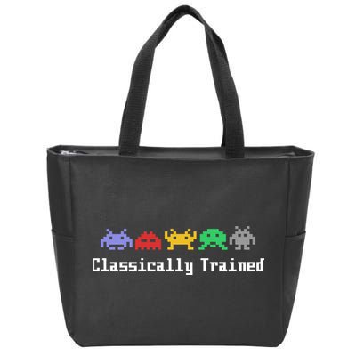 Classically Trained 80's Video Game Aliens Zip Tote Bag