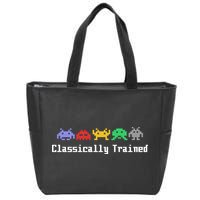 Classically Trained 80's Video Game Aliens Zip Tote Bag