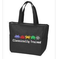 Classically Trained 80's Video Game Aliens Zip Tote Bag