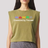 Classically Trained 80's Video Game Aliens Garment-Dyed Women's Muscle Tee