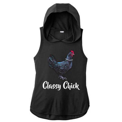 Classy Chick - Funny Cute Ladies PosiCharge Tri-Blend Wicking Draft Hoodie Tank