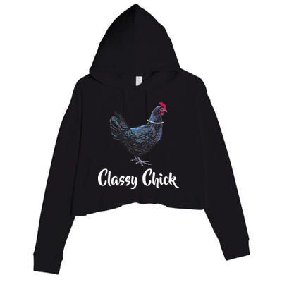 Classy Chick - Funny Cute Crop Fleece Hoodie