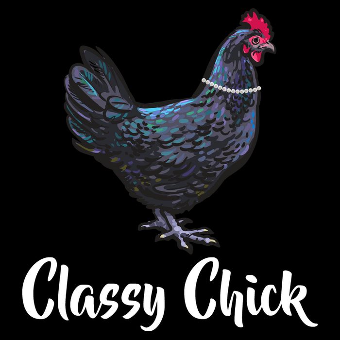 Classy Chick - Funny Cute Cropped Pullover Crew