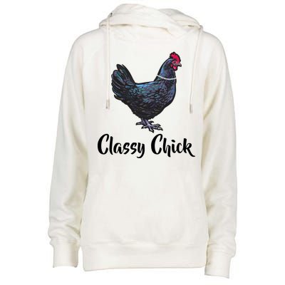 Classy Chick - Funny Cute Womens Funnel Neck Pullover Hood