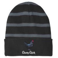 Classy Chick - Funny Cute Striped Beanie with Solid Band