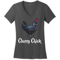 Classy Chick - Funny Cute Women's V-Neck T-Shirt