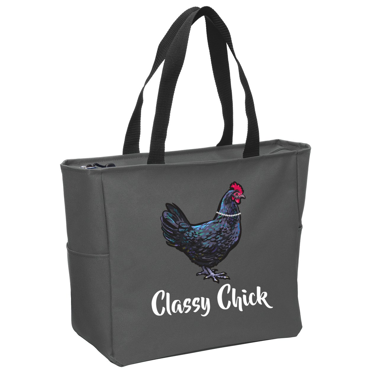 Classy Chick - Funny Cute Zip Tote Bag