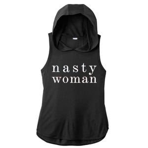 Classy Nasty Woman News Anchor Logo Ladies PosiCharge Tri-Blend Wicking Draft Hoodie Tank