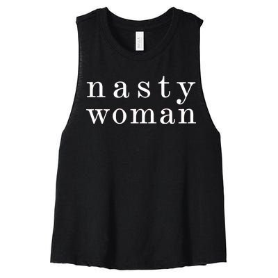 Classy Nasty Woman News Anchor Logo Women's Racerback Cropped Tank