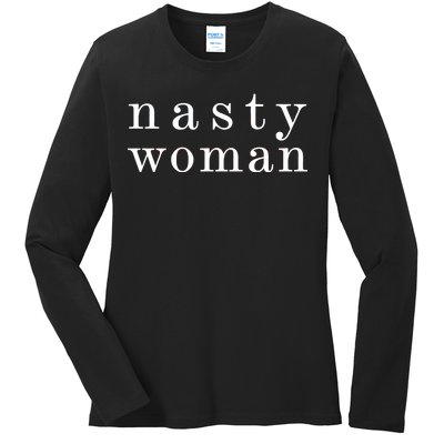 Classy Nasty Woman News Anchor Logo Ladies Long Sleeve Shirt