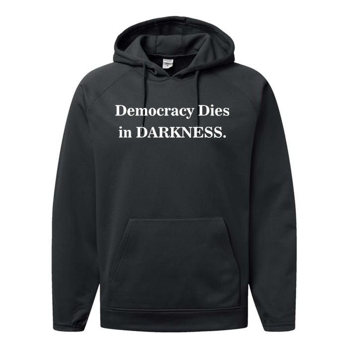 Classy News Democracy Dies in Darkness Performance Fleece Hoodie