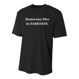 Classy News Democracy Dies in Darkness Youth Performance Sprint T-Shirt