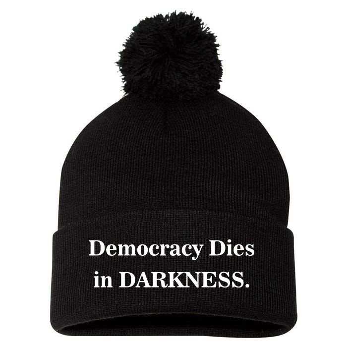 Classy News Democracy Dies in Darkness Pom Pom 12in Knit Beanie