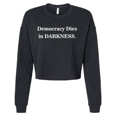 Classy News Democracy Dies in Darkness Cropped Pullover Crew