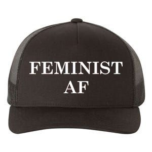 Classy News Feminist AF Text Logo Yupoong Adult 5-Panel Trucker Hat