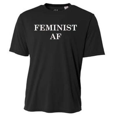 Classy News Feminist AF Text Logo Cooling Performance Crew T-Shirt