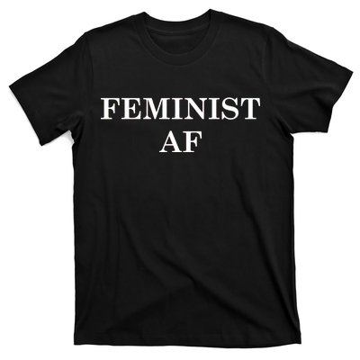 Classy News Feminist AF Text Logo T-Shirt