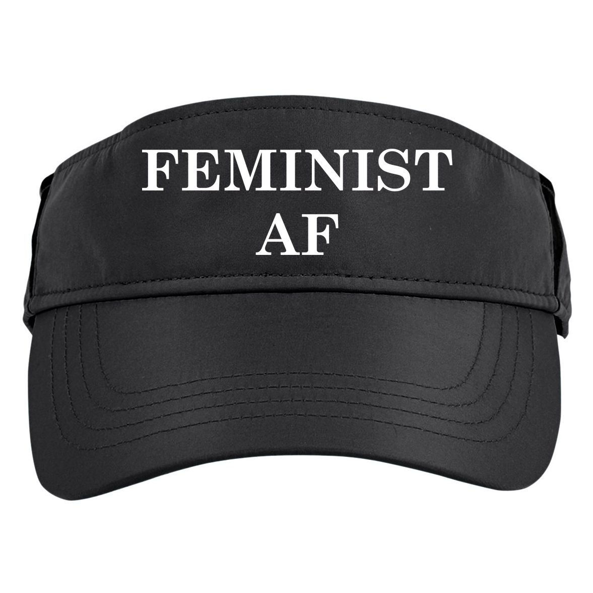 Classy News Feminist AF Text Logo Adult Drive Performance Visor