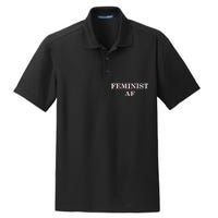 Classy News Feminist AF Text Logo Dry Zone Grid Polo