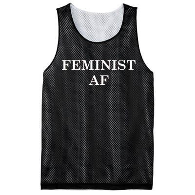 Classy News Feminist AF Text Logo Mesh Reversible Basketball Jersey Tank