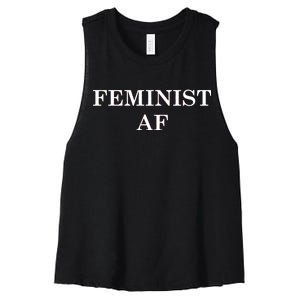 Classy News Feminist AF Text Logo Women's Racerback Cropped Tank