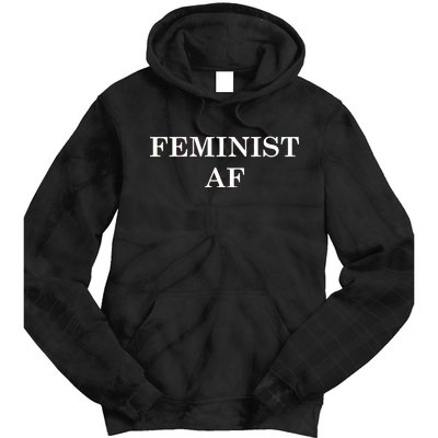 Classy News Feminist AF Text Logo Tie Dye Hoodie