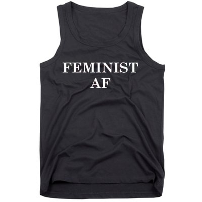 Classy News Feminist AF Text Logo Tank Top