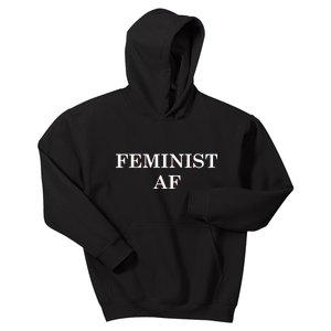 Classy News Feminist AF Text Logo Kids Hoodie