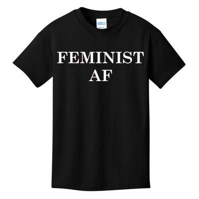 Classy News Feminist AF Text Logo Kids T-Shirt