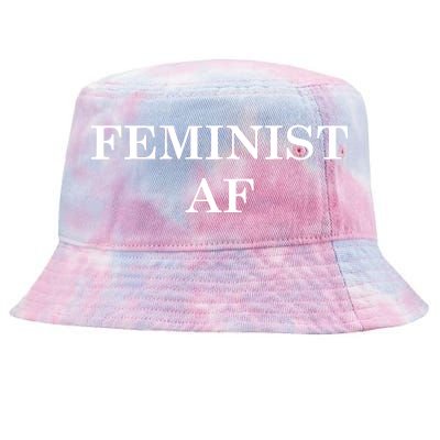 Classy News Feminist AF Text Logo Tie-Dyed Bucket Hat