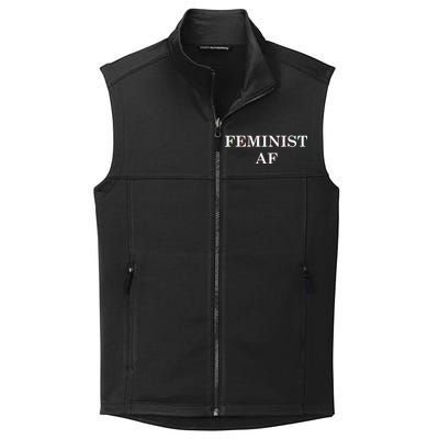 Classy News Feminist AF Text Logo Collective Smooth Fleece Vest