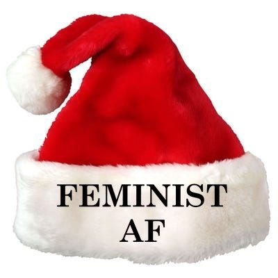 Classy News Feminist AF Text Logo Premium Christmas Santa Hat