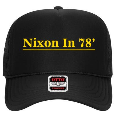 Classy News Nixon In 78' Logo High Crown Mesh Back Trucker Hat